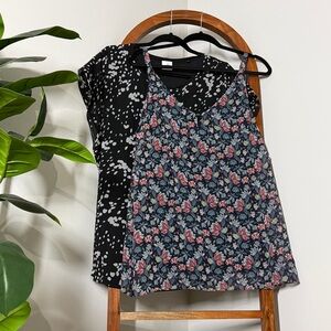 CAbi LARGE Lot of 2 Sleeveless and Short Sleeve Blouse Tops Style 3597 & 5224